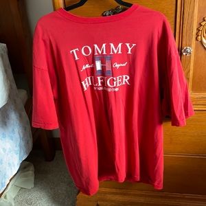 Red Tommy Hilfiger shirt size xl